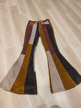 Wrangler Lainey Wilson Corduroy Patchwork Pants Flared Size 27